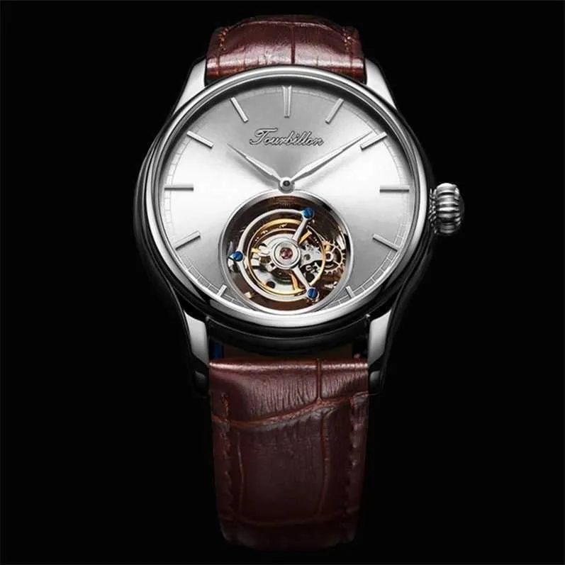 Luxury Watch Mens Skeleton Tourbillon Montre à bracelet Mécanique pour l'horloge masculine Sapphire Crystal Wristw Ly