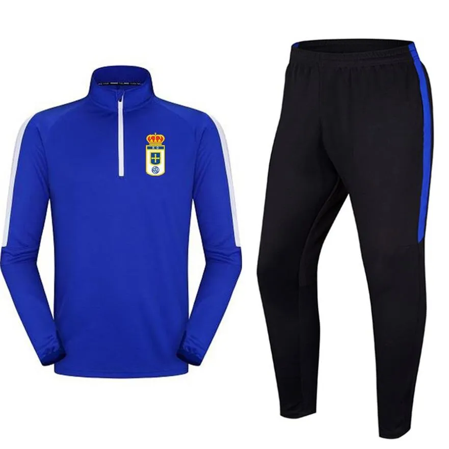 Real Oviedo Football Club Herrens träningsytor Soccer Jacket Leisure Training Suits Outdoor Sportswear Jogging vandring slitage211d