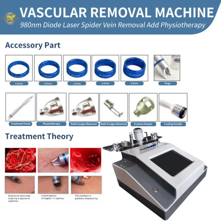 Machine amincissante pour le traitement de la douleur, appareil de physiothérapie, Laser à Diode 980, élimination des veines, élimine les vaisseaux sanguins rouges, vasculaire