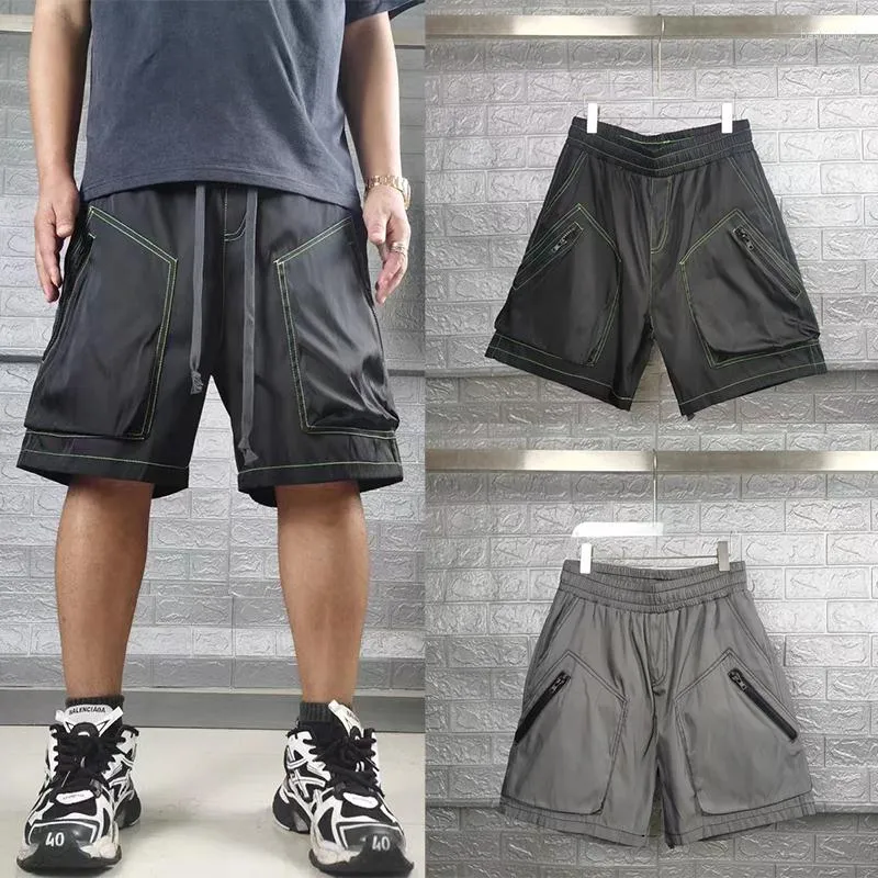 Men's Shorts High Quality 2023ss Patchwork Zipper Fashion Men Drawstring Pocket Women Vintage Mens Clothing