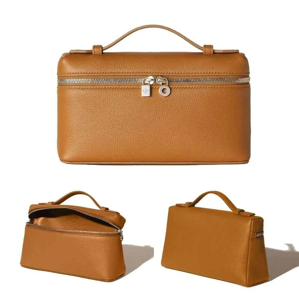 Designer-Handtasche mit extra Tasche L19, feiner Luxus-Rucksack aus Straußenleder mit Narbung, Loro-Muster, abnehmbarer klassischer Doppelreißverschluss für Damen, Piana Mini-Tasche mit extra Tasche