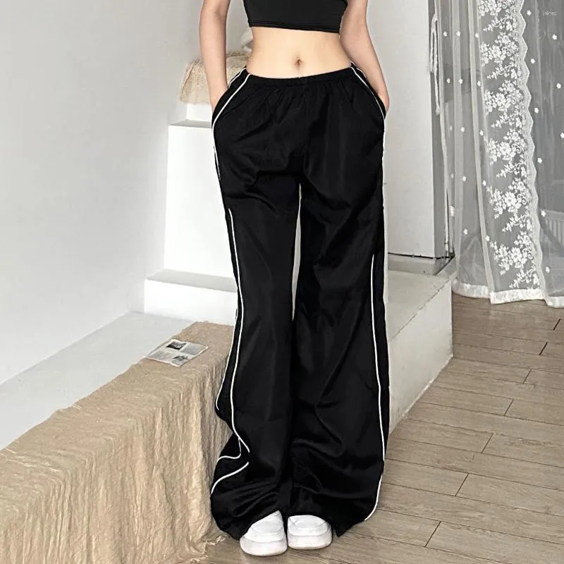 Womens Pants And Style Street High Waisted Black Casual Spicy Girl Striped  Loose Drawstring Leggings From 23,86 €
