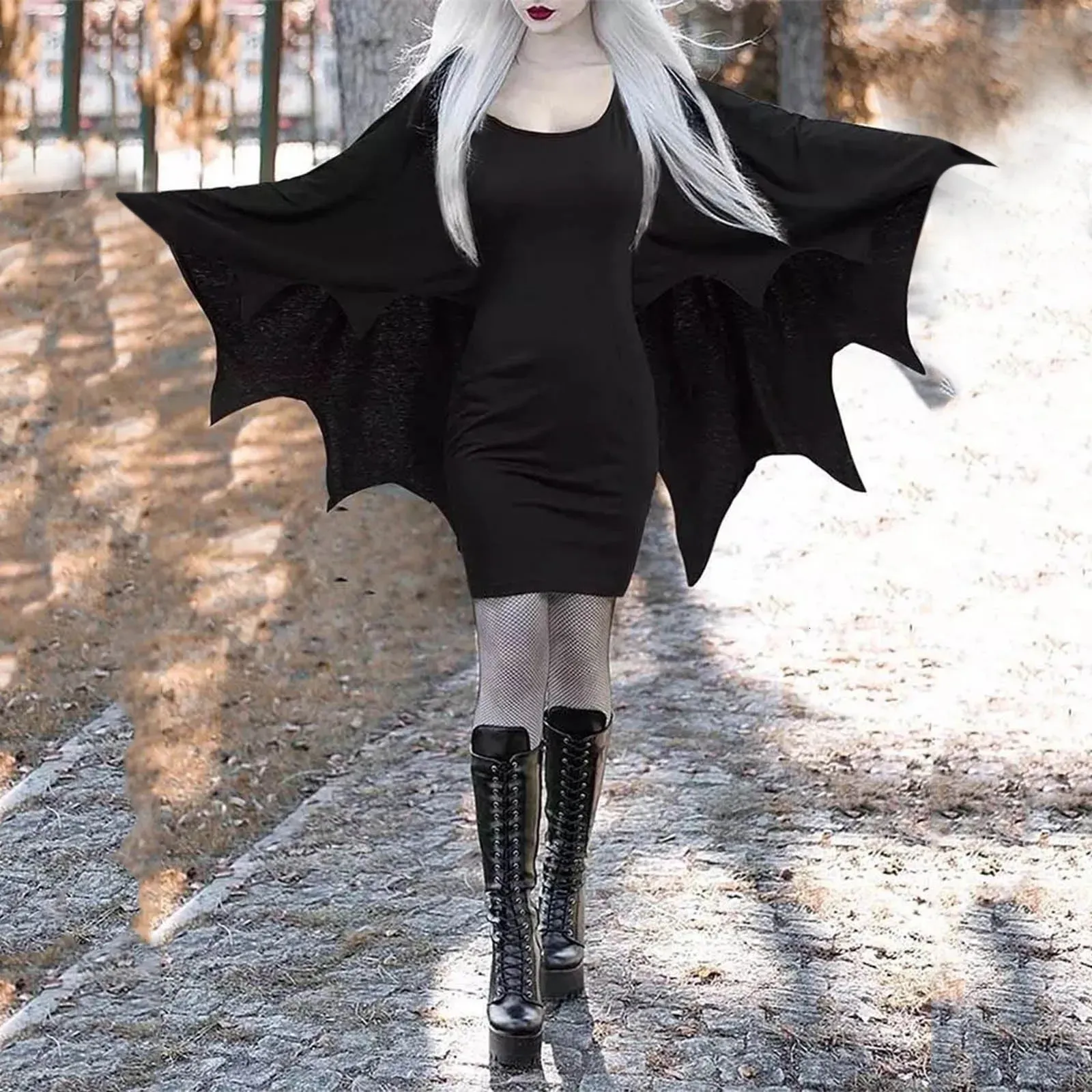 Cat Costume Dress With Headband - Black & White Striped Anime Style Outfit