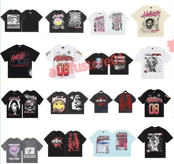 Hellstar camisa designer camisas curtas homens mais camisetas hellstar camiseta rapper lavado cinza pesado artesanato unissex manga curta camisetas topos high street retro feminino camiseta 5