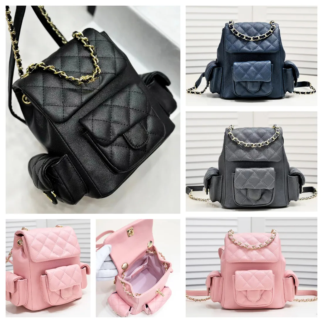 TOP A Fashion Women Designers mini Backpack Channel bag small schoolbag luxury flap backpack Fashion Sweet Woman Small Backpack Phone Messenger Bag School