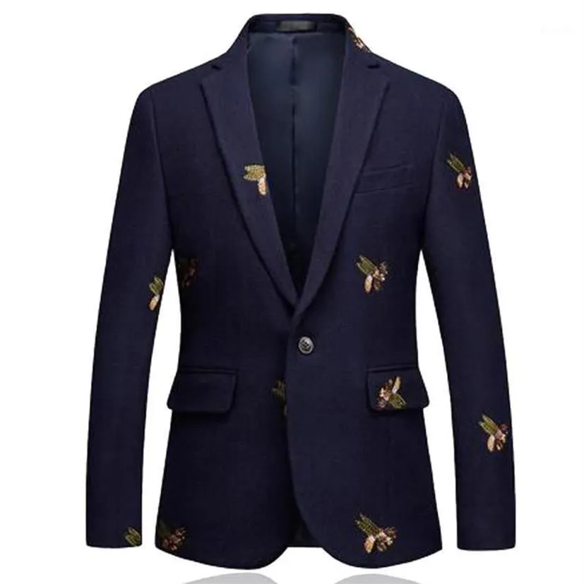 Męskie garnitury Blazers pszczoły Blazer Men Mash Mase Wedding Prom Single Button dla męskiej stylowej marynarki 6xl EM2061291F