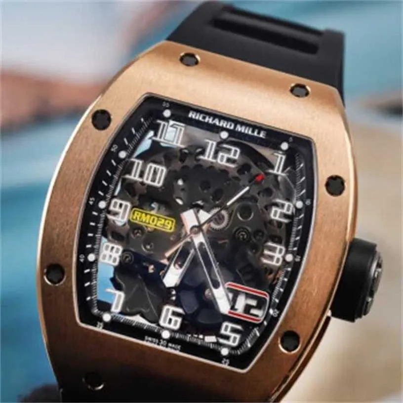 Richarmill Watch Tourbillon Automatic Mechanical Wristwatches Swiss Womens Watches Mens Series RM029 Hollow out Date Display Fashion Mens Watch Single Tabl WNUAD