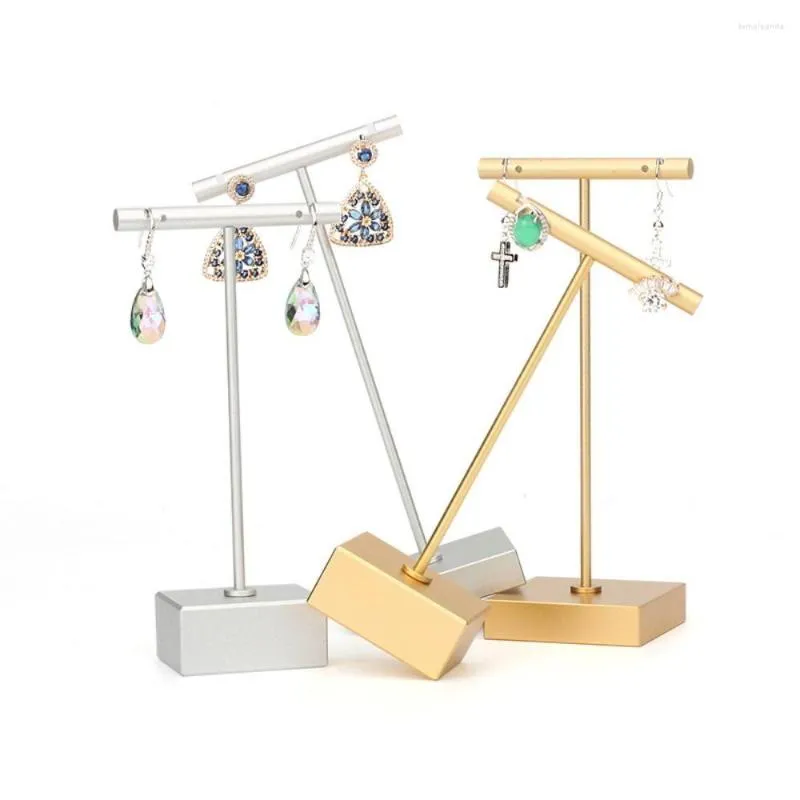 Bolsas de jóias cabide em forma de t liga de alumínio rack de exibição adereços suporte de armazenamento prateleira brinco