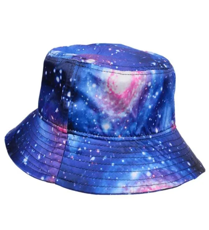 2019 New Space Stars Unisex Bucket Hat Unisex Hiphop Caps Men Men Autumn Cotton Galaxy Bucket Caps2872503