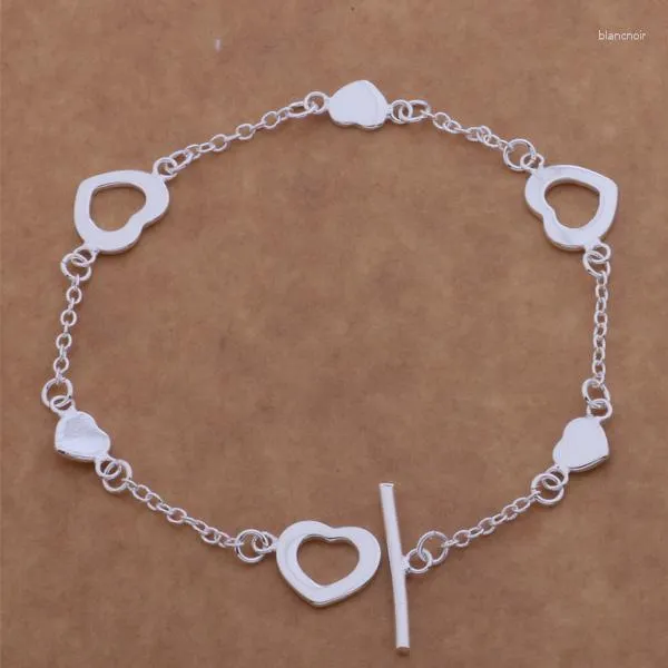 Bracelets à maillons AH130, breloque porte-bonheur couleur argent pour femmes, bijoux à la mode, faux ou vrai cœur/efmamwta Ahvaizca, vente en gros