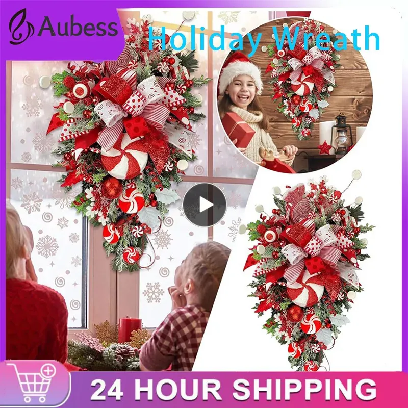 Christmas Decorations Christmas Wreaths Candy Upside Down Hanging Ornaments Front Door Wall Decorations Merry Christmas Tree Home Decor Wreaths 231010