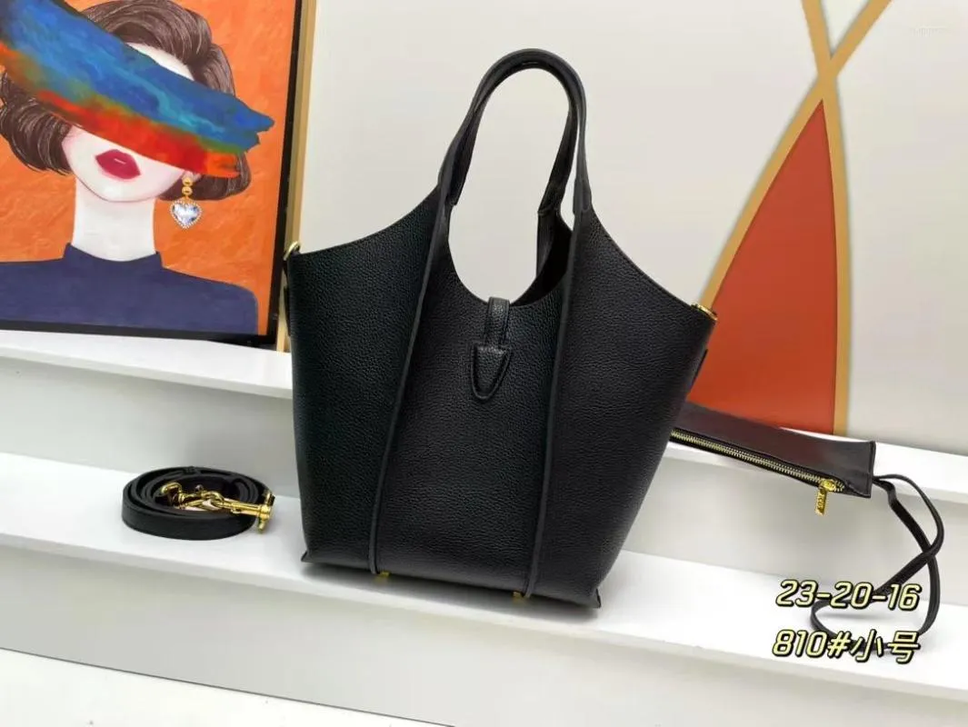 2023 Classic Calf Leather Evening Tote Black Leather Tote Bag With