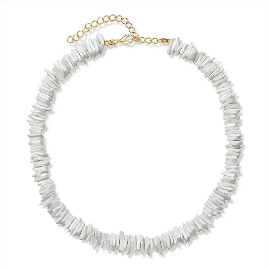 Puka skalhalsband för kvinnor boho tropisk hawaiian strand puka shell surfer choker halsband smycken män kvinnor316v