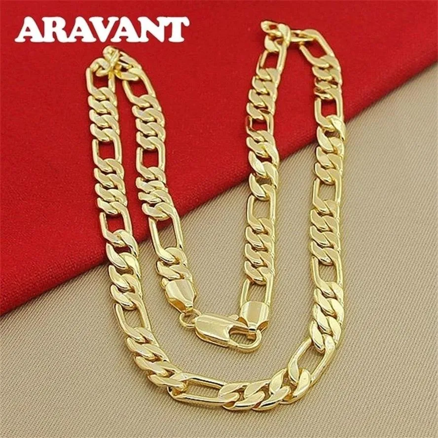 Gargantillas 925 Plata 18k Cadenas de collar de oro para hombres Accesorios de joyería de moda 221105236l