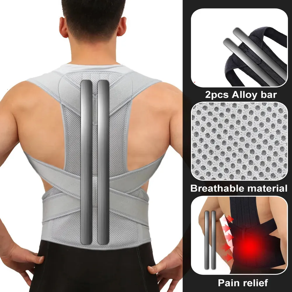 Suporte para costas Barra de liga corretor de postura escoliose cinta traseira coluna espartilho terapia de ombro suporte cinto de correção de postura ortopédico costas 231010