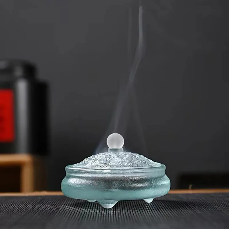 Lampy zapachowe Glass Xiangyun Threeeged kadzidełka domowa ceremonia herbaty biurowej Zestaw prezentów 231009