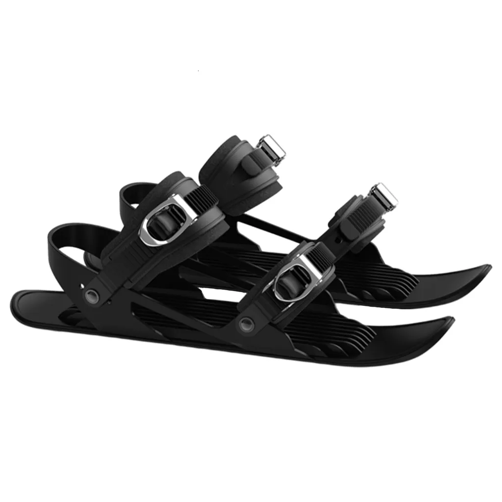 1 Pair Mini Ski Skates Outdoor Adjustable Wear Esistant Bindings Skiboard Universal for Snow Short Black Snowboard