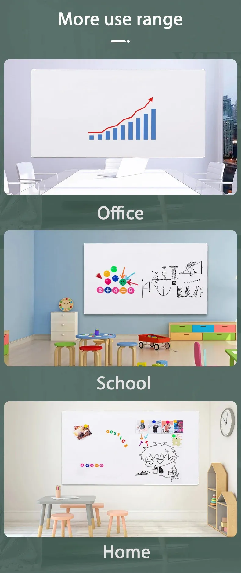 Wholesale Whiteboards A3 Size Self Adhesive Whiteboard Soft White Board Month Planner Iron