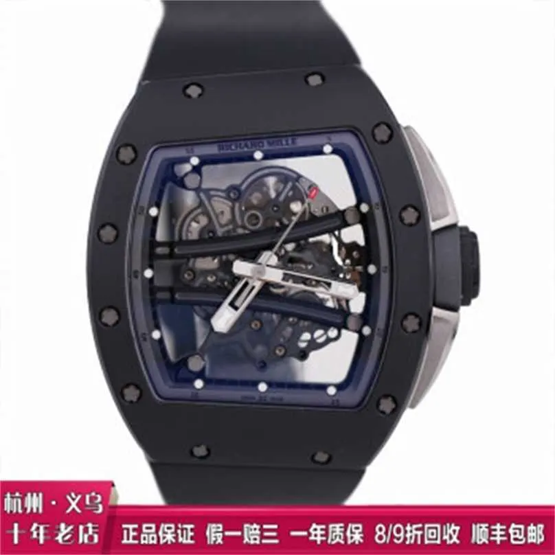 Richarmill Watch Tourbillon Automatic Mechanical Wristwatches Swiss Womens Watches Mens Manual Mechanical 5023x427mm Mens Watch RM6101 Black Ceramic Grey Wnjxp