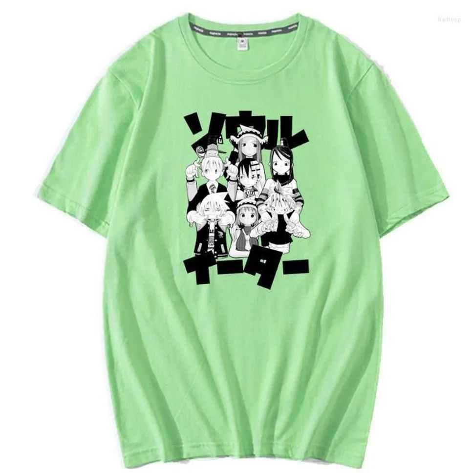 Herr t-shirts 2022 japanska anime män soul eater t shirt mode tryck tshirt sommarmens bomull kort ärm t-shirt1970