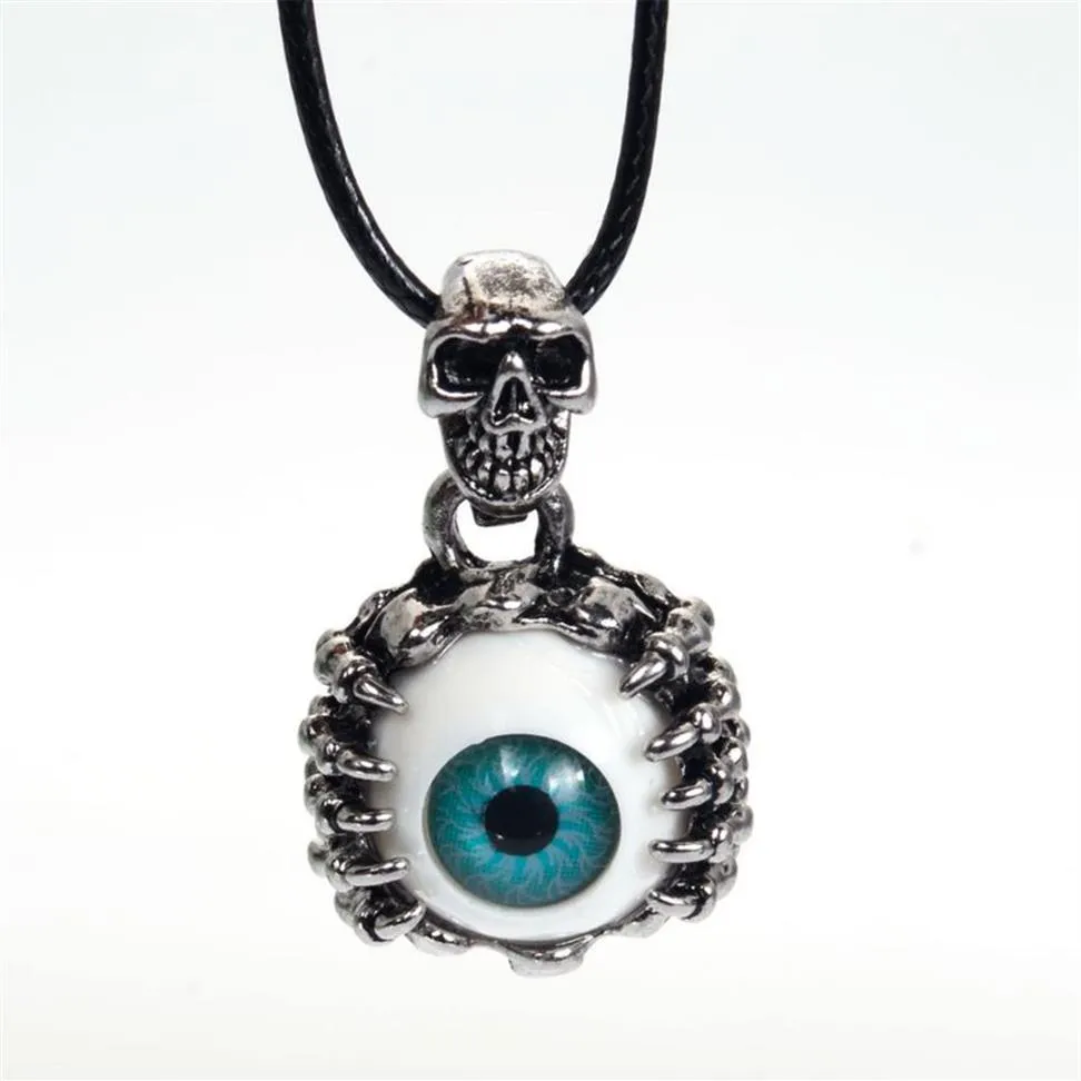 New Demon Evil Eye Necklaces & Pendants Punk Skull Pendant Men Personalized Necklace Vintage Resident Evil Eye Collares210l