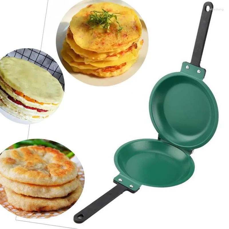 Padelle per frittura antiaderente a doppio lato con rivestimento in ceramica per pancake rotondo, pentole da cucina per la casa