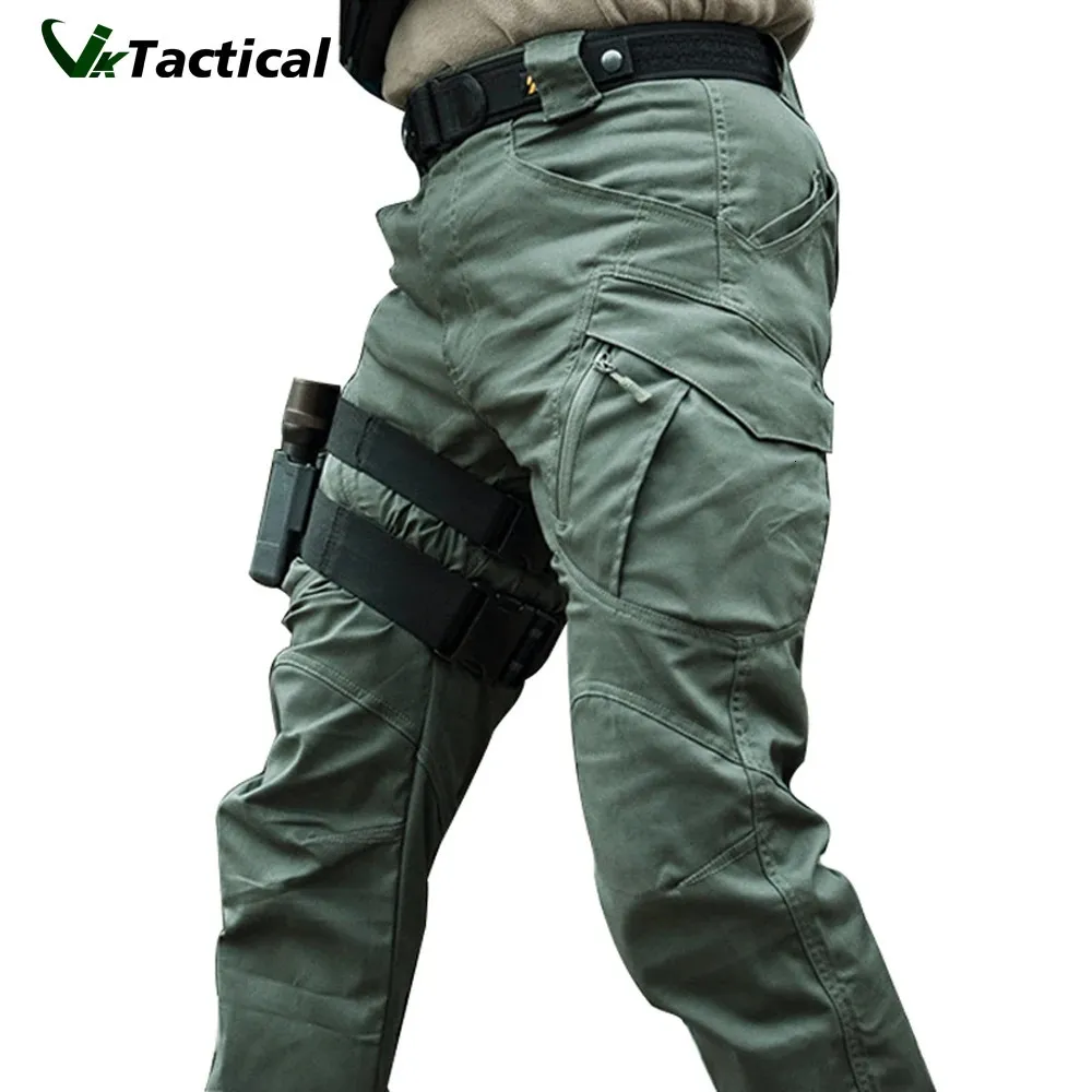 Mens Pants City Askeri Taktik Erkekler Swat Savaş Ordusu Pantolon Birçok Cep Su geçirmez Giyim Dayanıklı Günlük Kargo 5xl 231010