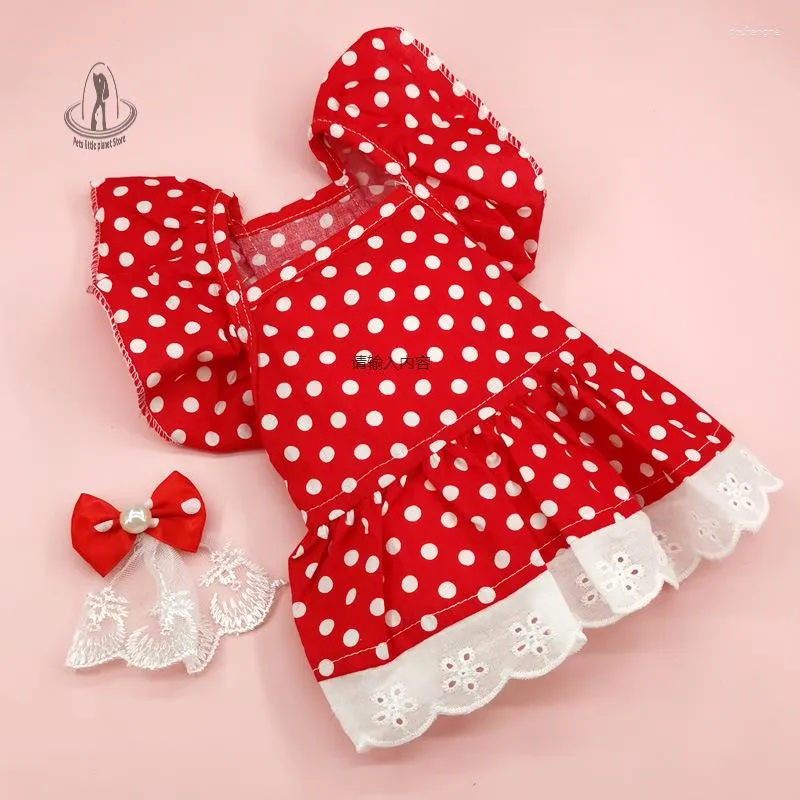 Abbigliamento per cani Pet Abito da principessa 2023 Cucciolo estivo Gonna a pois dolce Camicia di pizzo moda gatto Piccoli vestiti morbidi Yorkshire Chihuahua Barboncino