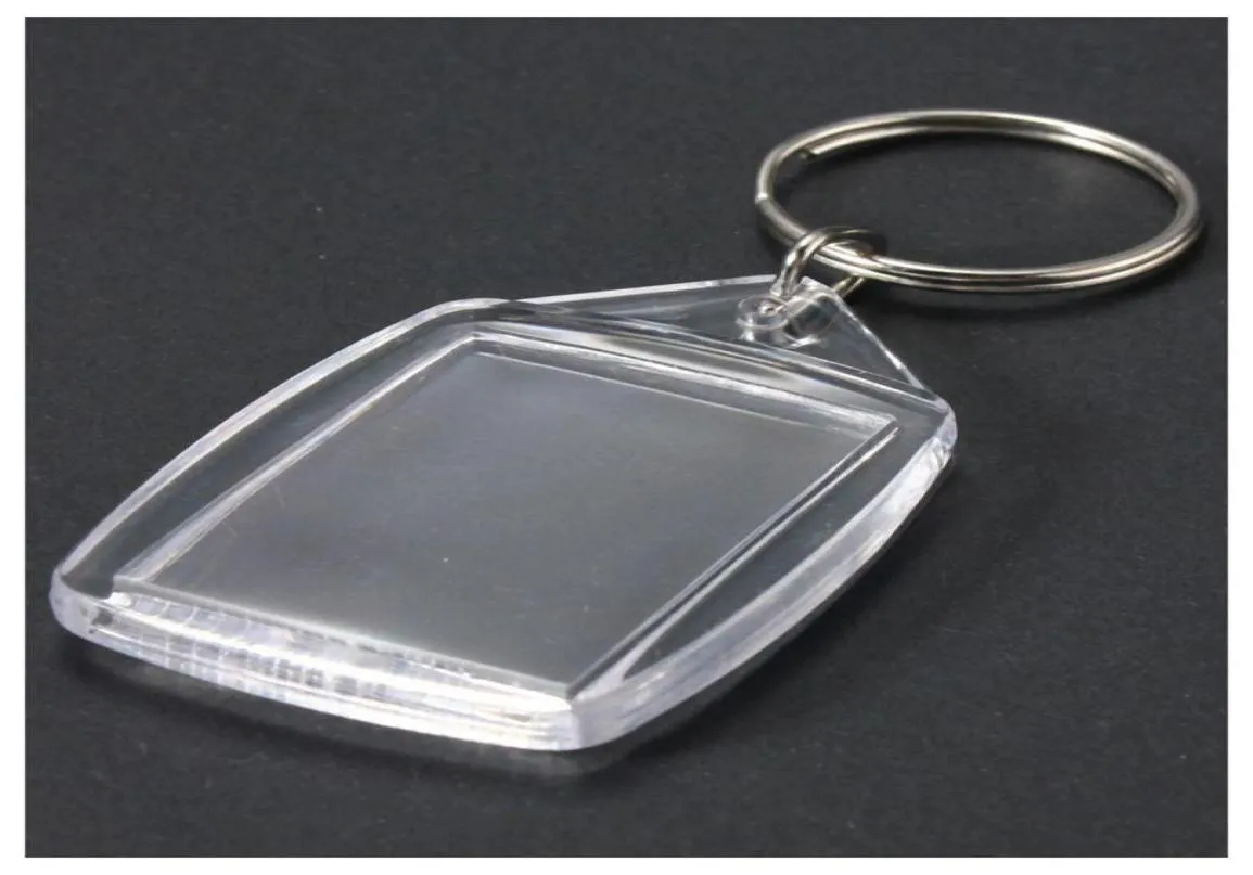 Clear Acrylic Plastic Blank Keyrings Insert Passport Po Keychain Keyfobs Keychian Key Chain