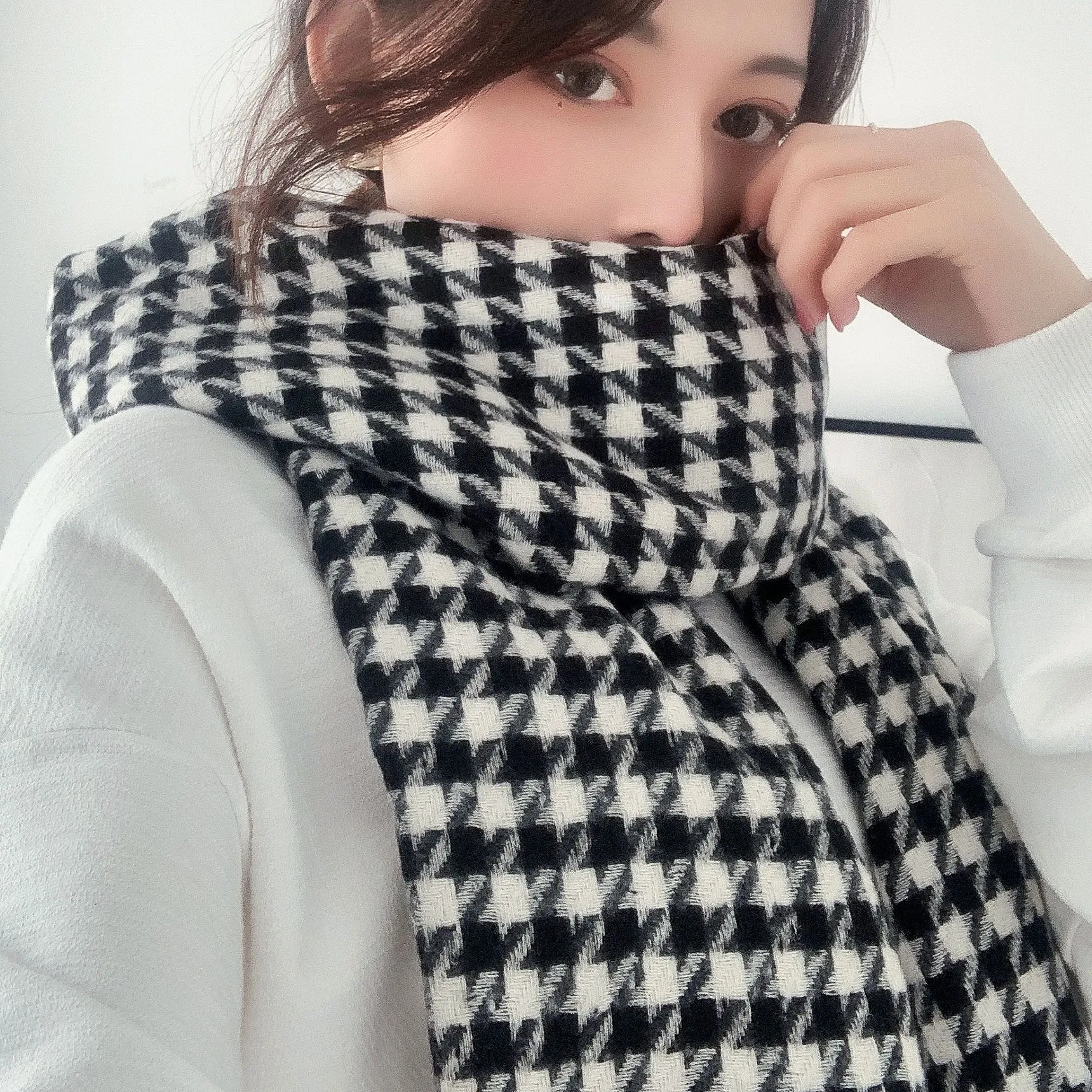 Autumn and winter solid color imitation cashmere scarf monochrome thickened long men and women tassel shawl warm scarf