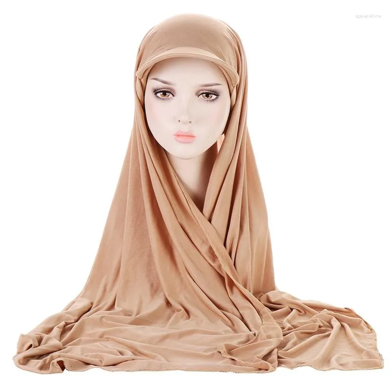 Etnische kleding Dames Moslim Hijab Jersey Chiffion Sjaal Zomer Sport Baseball Caps Dames Headwrap Klaar om hoofddoek Motorkap te dragen