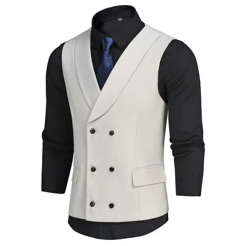 Gilet da uomo Gilet doppiopetto tinta unita abito da uomo abbigliamento da lavoro giacca sportiva alla moda fashionab 231010
