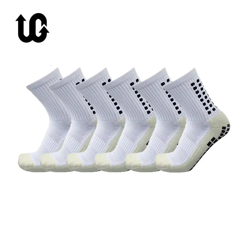 Sports Socks 6Pairs/Lot Ugupgrade Sports Anti Slip Soccer Socks Cotton Football Men Grip Socks Calmetas Antideslizantes de Futbol 231009