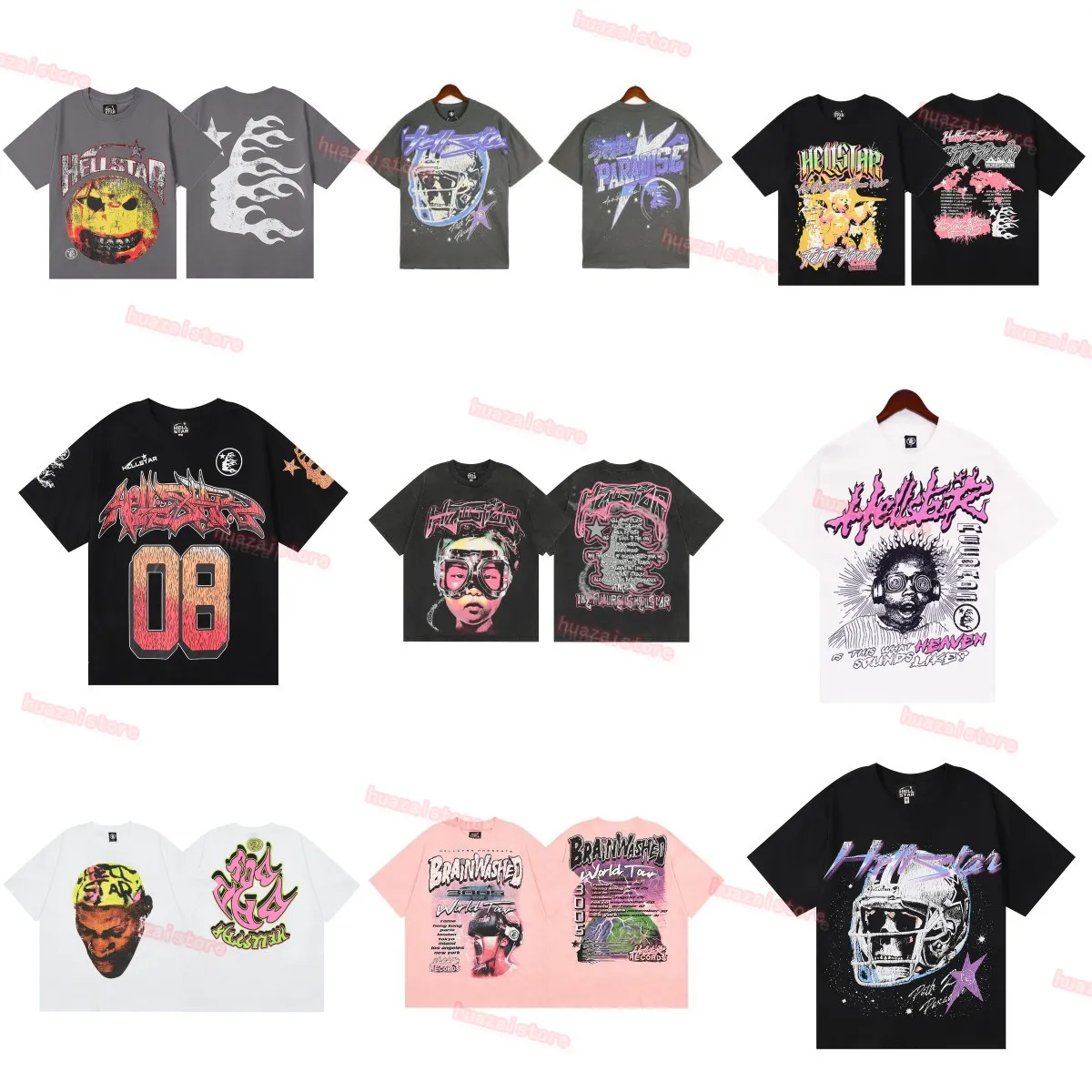 hellstar t 셔츠 래프 남성 여성 Tshirt 래퍼 세탁 회색 검은 색 공예 유니니스 넥스 짧은 슬리브 탑 하이 스트리트 패션 레트로 헬 여성 티셔츠 디자이너 티 H3