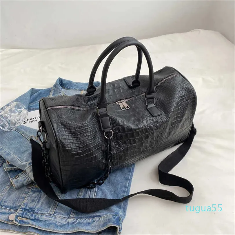 Bolsa de viagem leve feminina, bolsa de viagem de curta distância para viagem, bagagem portátil, à prova d'água, couro, esportes, fitness