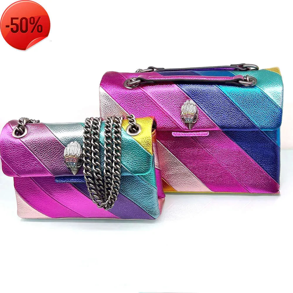 Borsa a tracolla arcobaleno Kurt Geiger in vera pelle Borsa da donna famosa borsa di lusso Londra Patta da uomo Mini pochette catene firmate borsa a tracolla da donna