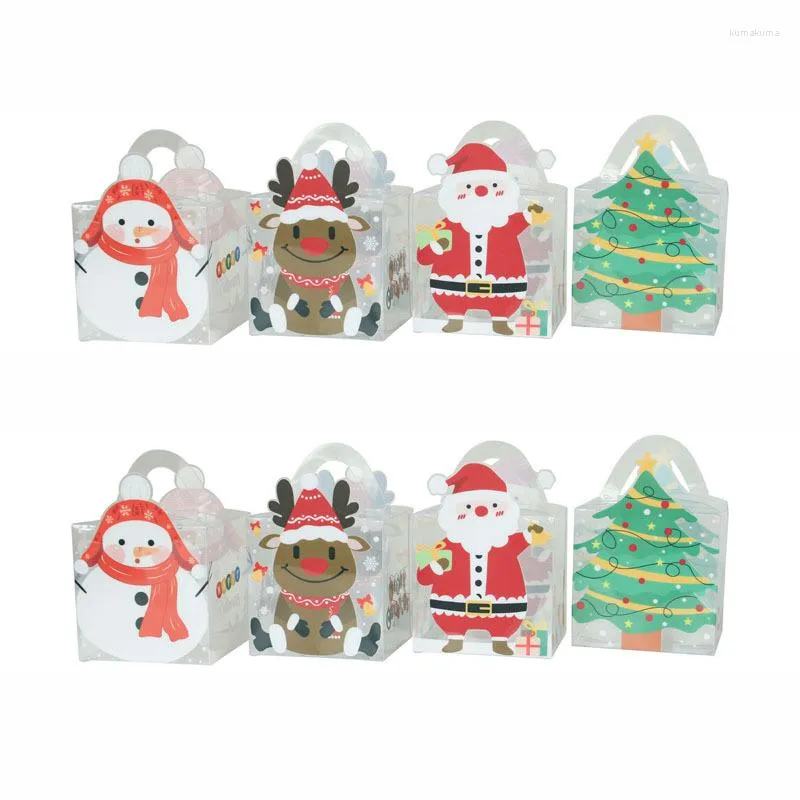 Gift Wrap 50 stks/partij Transparante Kerst Handheld Cake Muffin Box Voor Bruiloft Verjaardagsfeestje Verpakking Dozen Groothandel