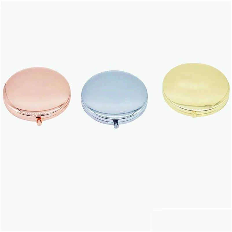 Mirrors Compact Makeup Mirror Portable podwójnie składanie lusterka Kobiety w stylu kosmetyki w stylu Druhny Dom Dom DH6FP