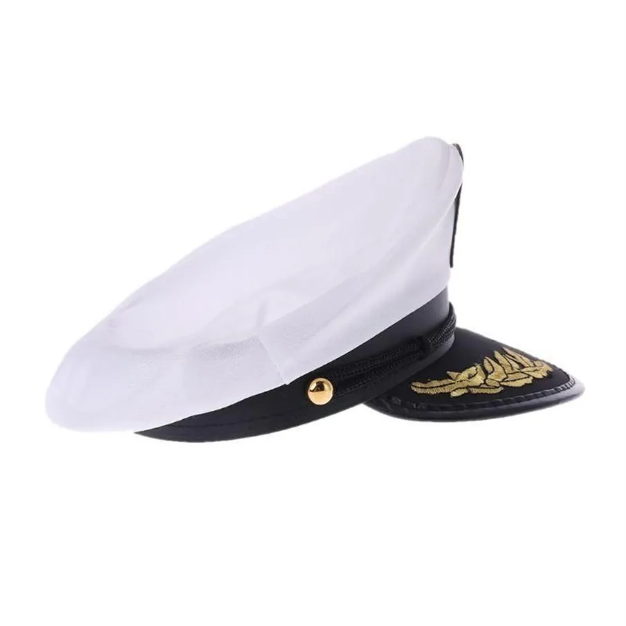 Chapéus de borda larga branco adulto iate barco capitão marinho boné fantasia festa cosplay vestido marinheiro hat258q