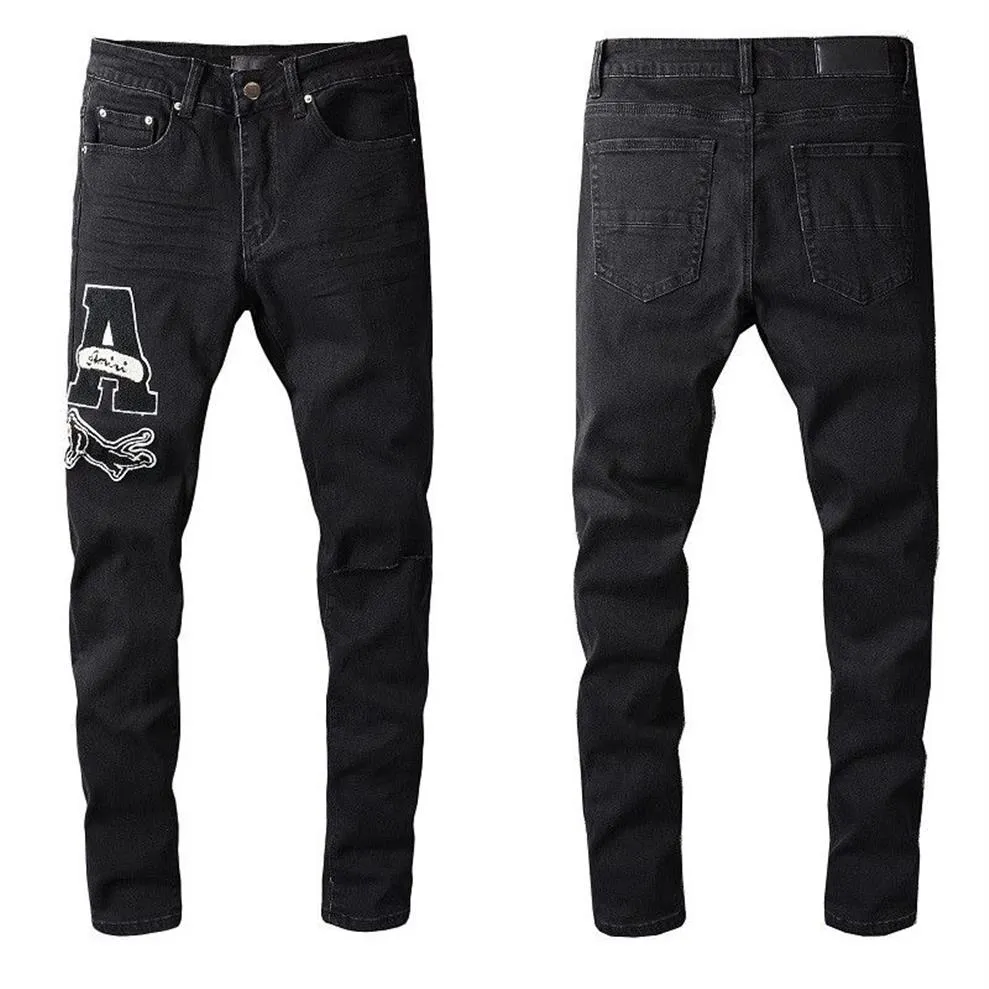 Jeans Designer Hommes Pantalons Légers Bleu Solide Casual Été Pantalon Mince Plaid Pantalon Régulier Dernière Listin Mode Denim Hip Hop Moto235F