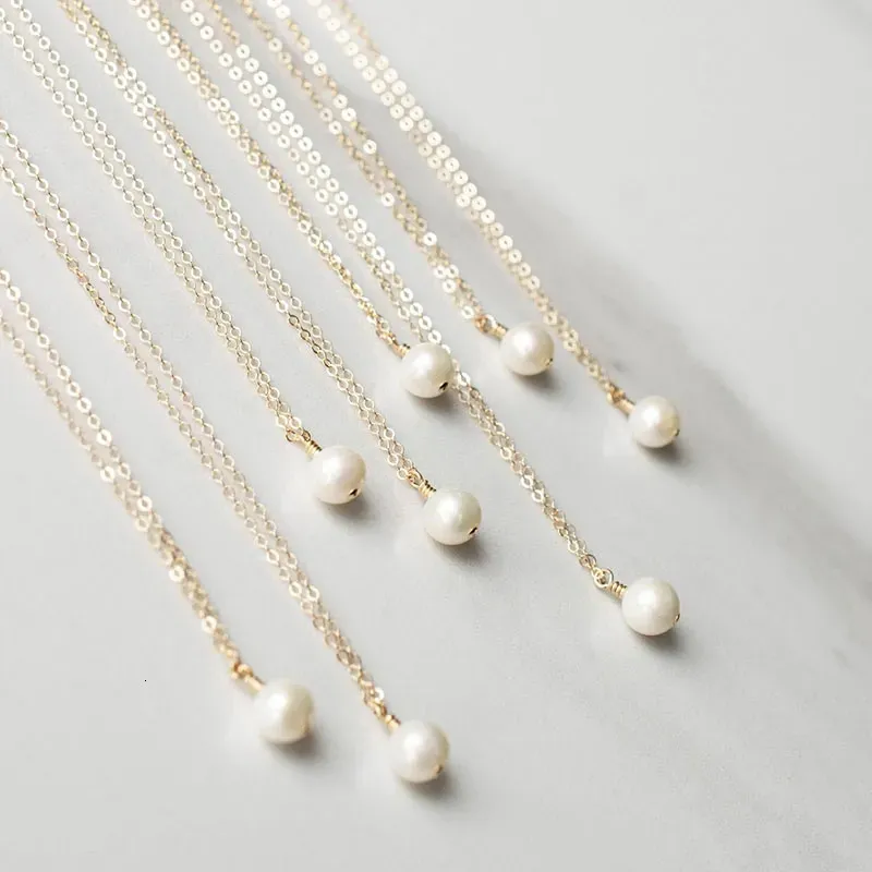 Anhänger Halsketten 925 Silber/Gold gefüllte Perlenkette handgemachter Schmuck Choker Anhänger Collier Femme Kolye Collares Halskette für Frauen 231010