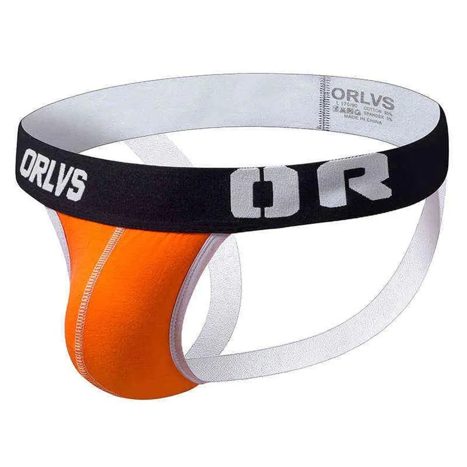 Orlvs män trosor jockstrap bomull underkläder herrar underbyxor sexiga trosor gay underbyxor manliga remmar glider homme jock rem g220419250o