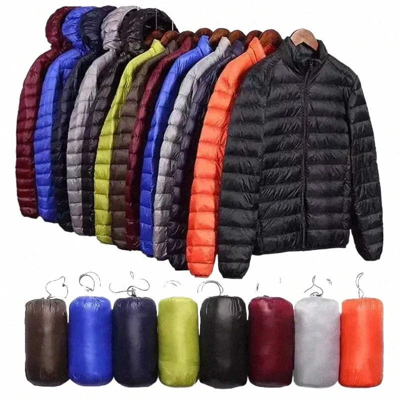 Jacket heren naar beneden parkas all-season ultra lichtgewicht verpakkbaar water en windbestendige ademende jas grote size heren hoodies jassen 09QA#