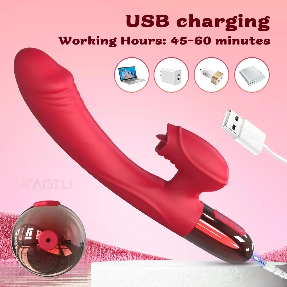 G-spot Vibrator Women Clit Nipple Licking Clitoris Stimulator Adult Goods Sex Toys for Woman Couple Female_voghion.com