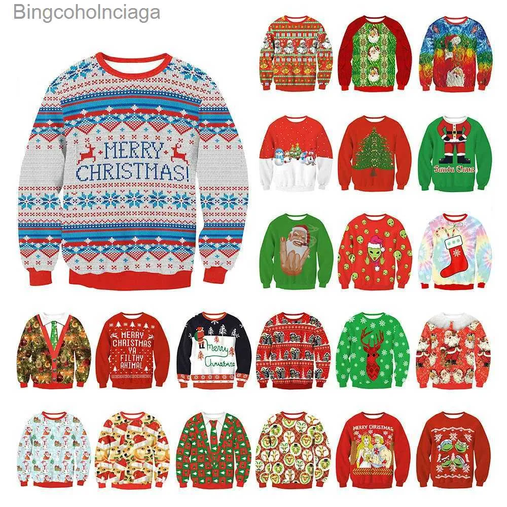 Dames Truien Nieuwe Herfst Winter Lelijke Kerst Truien Jumpers Tops Kerst Trui Mannen Vrouwen 3D Grappige Dinosaurus Print Trui met Capuchon SweatshirtL231010