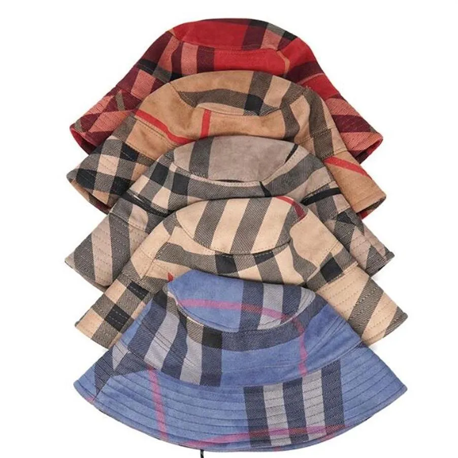 Cappelli a tesa larga 5 stile Cappello a secchiello Tessuto scamosciato Moda Striscia Stampa Designer di marca Donna Nylon Autunno Primavera Pieghevole Pescatore Sun2556