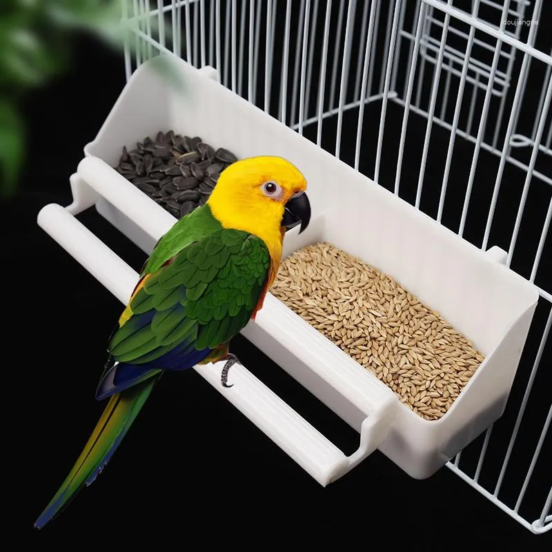 Andere Vogelversorgungen 2in1 Futterwasserschale Dual Fütterungstasse Tauben Kanarische Käfig -Feeder Papagei Haustier Varian Hanging Stand Trinker Box Behälter