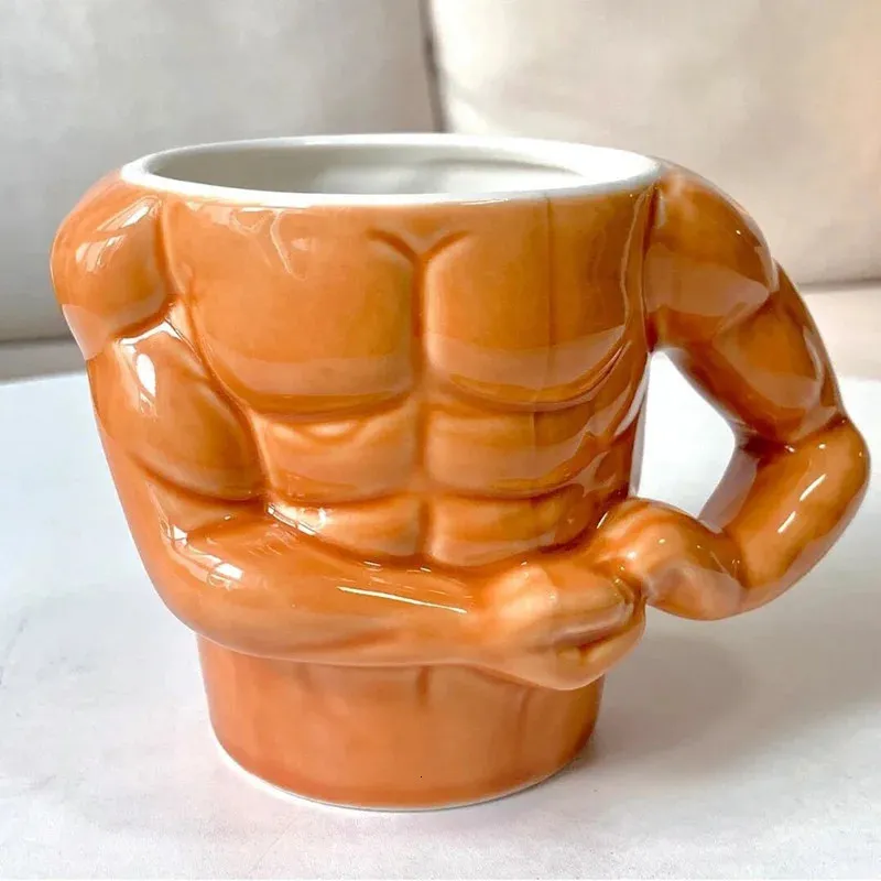 Kubki Creative Muscle Man Kubek ceramiczny kubek kawy Ceramiczny Kubek Creative Osobowość Woda Puchar Ceramiczny Puchar Urodziny Święta Bożego Narodzenia Prezent 231009