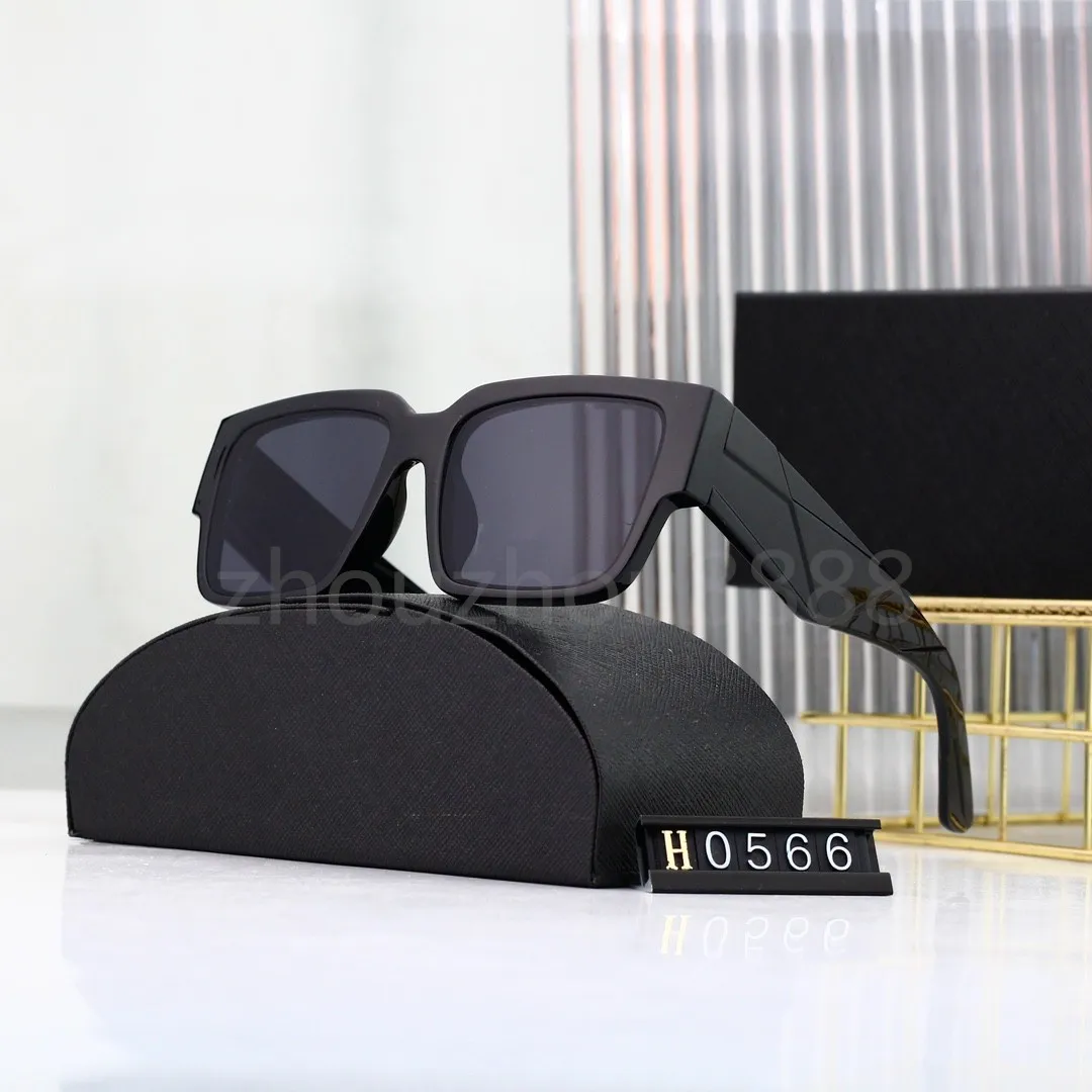 最高品質のメンズスクエアサングラス0566ユニセックスデザイナー長方形の偏光サングルスファッションブランド男性用UV保護メガネにはパッケージが付いています