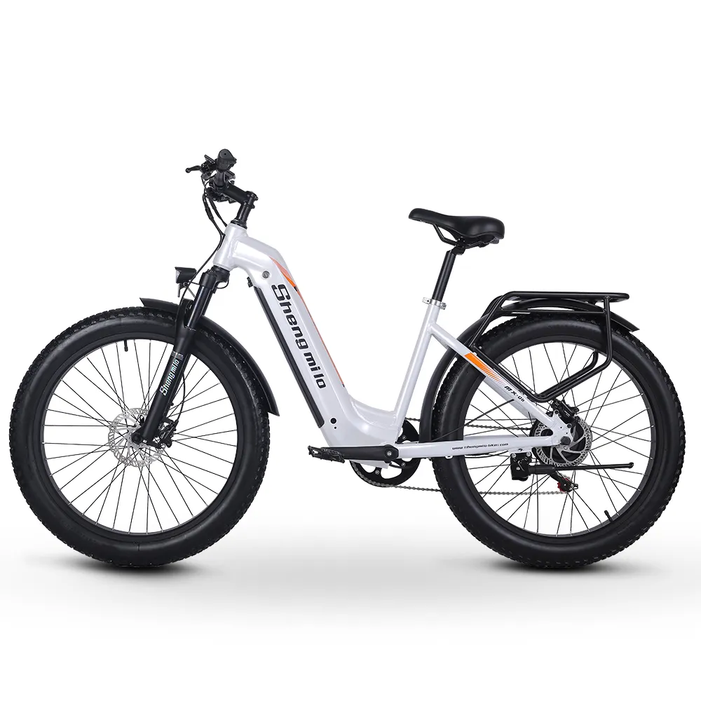 E-Bike 500W 26" Electric Mountain Bikes 840WH Fat Tyre Bicycle Women Ebike BAFANG Motor 17.5Ah Adult Ebike Shimano 7 Speed Moped E-MTB